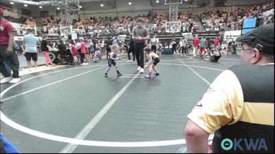 37-40 lbs Quarterfinal - Malakai King, OKC Saints Wrestling vs Amos Boyd, Harrah Little League Wrestling