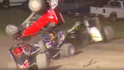 Anthony D'Alessio Goes For Wild Ride During Gas City Indiana Sprint Week Semi