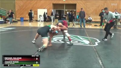 197 lbs Quarterfinal - Michael Salazar, Victor Valley College vs Chance Evans, Cuesta College