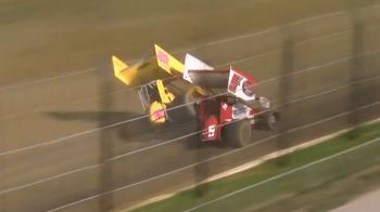 Heavy Contact Between the Leaders During ASCS Sprint Week at Tulsa