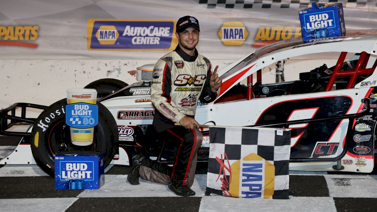 Chase Dowling Wins Bud Light Open Modified 80 At Stafford Speedway