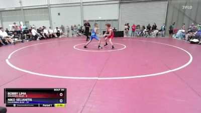 100 lbs Placement Matches (16 Team) - Bobby Lima, Oklahoma Blue vs Niko Selianitis, California Blue