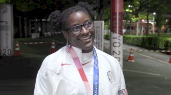 Tamyra Mensah-Stock Immediately After Olympic Title
