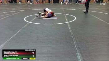 80 lbs Cons. Round 3 - Braden Haley, Warrior Wrestling Club vs Greyson Boner, Bandits