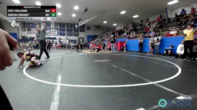 52 lbs Round Of 16 - Colt Williams, Harrah Little League Wrestling vs Joshua Behney, OKC Saints Wrestling
