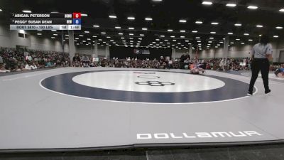 100 lbs 1st Place Match - Abigail Peterson, Big Game Wrestling Club vs Peggy Susan Dean, Betterman Elite Wrestling