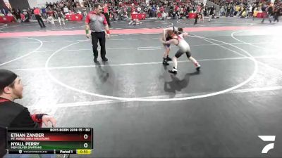 80 lbs Champ. Round 2 - Nyall Perry, MGM Silver Spartans vs Ethan Zander, Mt. Horeb Area Wrestling