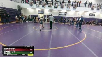 84 lbs Cons. Round 3 - Gage Betters, Cody Middle School vs Braxten Link, Greybull MS