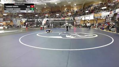 106 lbs Quarterfinal - Xzander Donner, Russell Hs vs Gunner Wente, Hoxie Hs