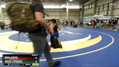 69 lbs Round 5 - Bennett Gholson, Timberline Youth Wrestling vs Emma Carter, Hawk Wrestling Club