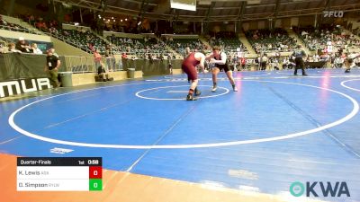 195 lbs Quarterfinal - Kadn Lewis, Ada Youth Wrestling vs Drew Simpson, Roland Youth League Wrestling