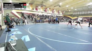 150 lbs Semifinal - Jesse Jimenez, Centennial (Corona) vs Brandon Owen, Paloma Valley