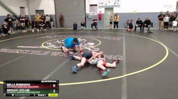 67 lbs Quarterfinal - Reegan LeClair, Soldotna Whalers Wrestling Club vs Bella Robinson, Avalanche Wrestling Association