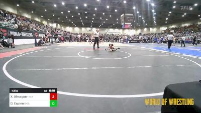 43 lbs Consi Of 8 #1 - Xavier Almaguer, Victory Wrestling-Central WA vs Dayvion Espino, Oakdale