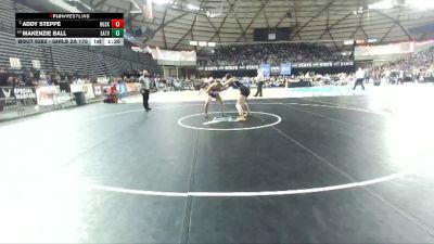 Girls 2A 170 lbs Quarterfinal - Addy Steppe, Rogers (Spokane) (Girls) vs Makenzie Ball, Eatonville (Girls)