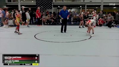 76 lbs Placement (4 Team) - Daylen Flores, PA Alliance vs Kolton Hartman, Team Ohio