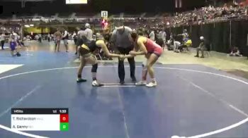 145 lbs Quarterfinal - Tyler Richardson, Vale Assassins vs Ashleigh Denny, NXT LVL Wresting Academy