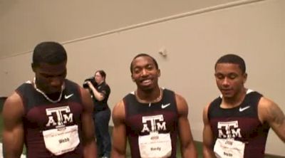 Ameer Webb, Prezel Hard, and Michael Bryan Texas A&M 1st 2nd and 4th 200m at the 2012 Big 12 Championships