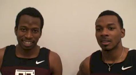 Deon Lyndore and Ricky Babineaux Texas A&M 1st and 2nd 400m at the 2012 Big 12 Championships