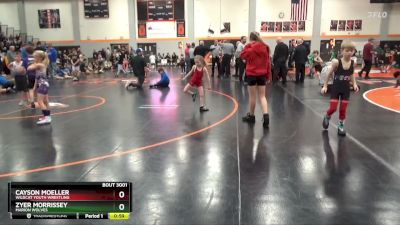 PW-7 lbs Quarterfinal - Cayson Moeller, Wildcat Youth Wrestling vs Zyer Morrissey, Marion Wolves