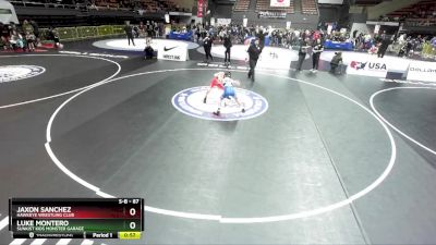 87 lbs Quarterfinal - Jaxon Sanchez, Hawkeye Wrestling Club vs Luke Montero, Sunkist Kids Monster Garage