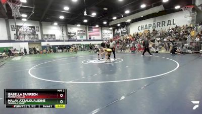 125 lbs Quarterfinal - Malak Azzaloualidine, Temecula Valley vs Isabella Sampson, Murrieta Valley