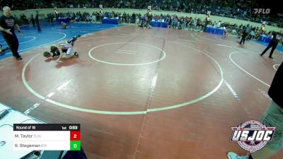 75 lbs Round Of 16 - Maverick Taylor, Clinton Youth Wrestling vs Robert Stegeman, Tulsa Blue T Panthers