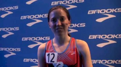 Hannah Meier after her wire-to-wire victory in the mile at Brooks PR Invitational 2012