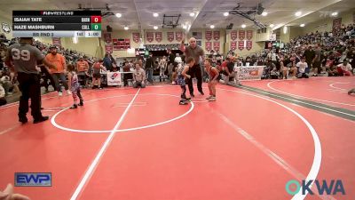 66 lbs Rr Rnd 2 - Isaiah Tate, Barnsdall Youth Wrestling vs Haze Mashburn, Collinsville Cardinal Youth Wrestling