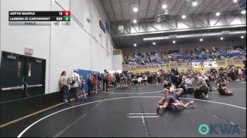 70 lbs Final - Aspyn Marple, Tuttle Wrestling vs Laneigh Jo Cartwright, Midwest City Bombers Youth Wrestling Club