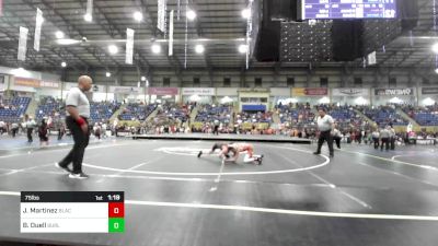 75 lbs Final - John JJ Martinez, Black Fox Wrestling Academy vs Brody Duell, Burlington