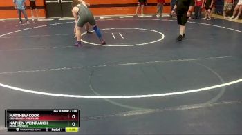 220 lbs Quarterfinal - Nathen Weinrauch, MiddleTNFreco vs Matthew Cook, Crossroads Wrestling