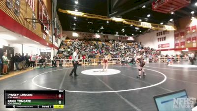 130 lbs Quarterfinal - Lynsey Lawson, Star Valley vs Paige Tongate, Rock Springs
