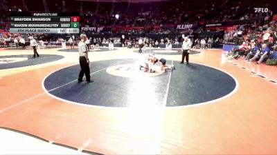 3A 144 lbs 5th Place Match - Maksim Mukhamedaliyev, Arlington Heights (Hersey) vs Brayden Swanson, Oswego (H.S.)