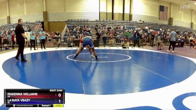 108 lbs Cons. Round 1 - Makenna Williams, PA vs La`Raya Veazy, IN