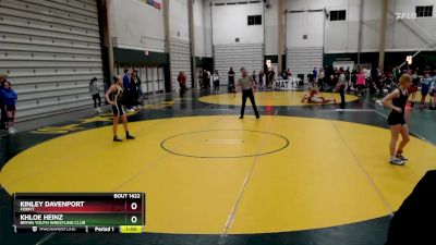 102-112 lbs Cons. Round 2 - Khloe Heinz, Bryan Youth Wrestling Club vs Kinley Davenport, FoxFit