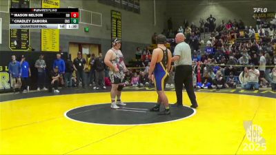 250 lbs Quarterfinal - Mason Nelson, Reedley Wrestling vs Chadley Zamora, Eich Middle School