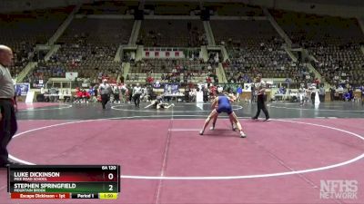 6A 120 lbs Semifinal - Stephen Springfield, Mountain Brook vs Luke Dickinson, Pike Road School