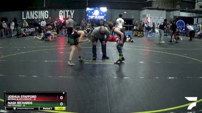 92 lbs Round 3 (4 Team) - Joshua Stafford, Belding Black Knights vs Nash Richards, Mat Psychos