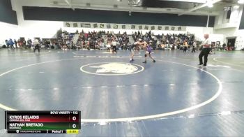 132 lbs Cons. Round 2 - Nathan Bretado, Norwalk vs Kyros Kelaidis, Corona Del Mar