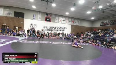 80 lbs Finals (2 Team) - Max Kellog, Glenrock Intermediate Middle School vs John Madler, Burns Junior High