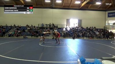 165 lbs Quarterfinal - Kanaipono Tapia, Menlo College vs Coen Quintana, Unattached