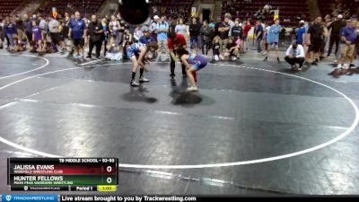 92-93 lbs Round 1 - Jalissa Evans, Widefield Wrestling Club vs Hunter Fellows, Pikes Peak Warriors Wrestling