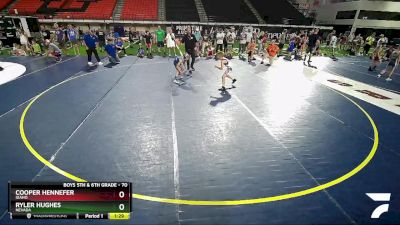 70 lbs 1st Place Match - Cooper Hennefer, Idaho vs Ryler Hughes, Nevada