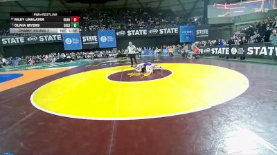 Girls 1B/2B/1A 110 Champ. Round 2 - Riley Linklater, Okanogan (Girls) vs Olivia Myers, Goldendale (Girls)