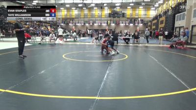 115 lbs Cons. Semis - Evan Staples, Ankeny Wrestling Club vs Taye Williamson, Moen Wrestling Academy