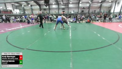 285 lbs Cons. Semis - Kody Barringer, Shelton Wrestling Club vs Manraj Sahota, Canada