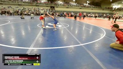 100 lbs Champ. Round 2 - Colton Baysinger, Fulton Wrestling Club-AA vs Kingsley Ross, Carl Junction Take Down Club-AAA