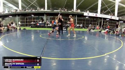 108 lbs Round 2 (8 Team) - Leeyah Rodriguez, California vs Brooklyn Simpson, Kansas