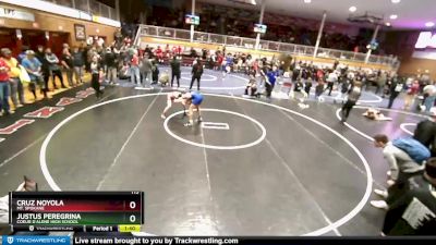 113 lbs Cons. Round 2 - Justus Peregrina, Coeur D`Alene High School vs Cruz Noyola, Mt. Spokane